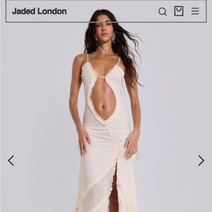Fatale Maxi Dress In Vanilla by Jaded London. Size small. New with tags